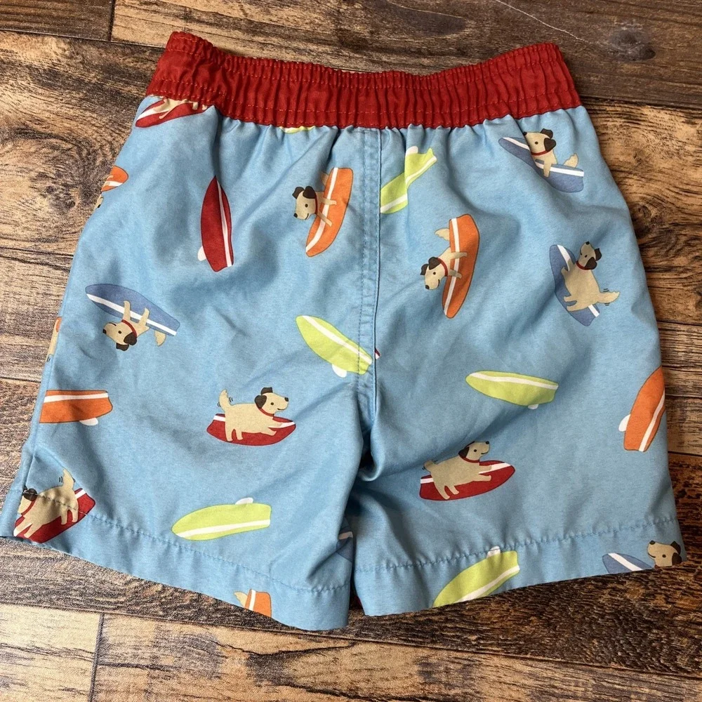 Gymboree Swim Trunks Baby Boy 12-18m mesh lined Surfing Dog Beach Coastal Summer
